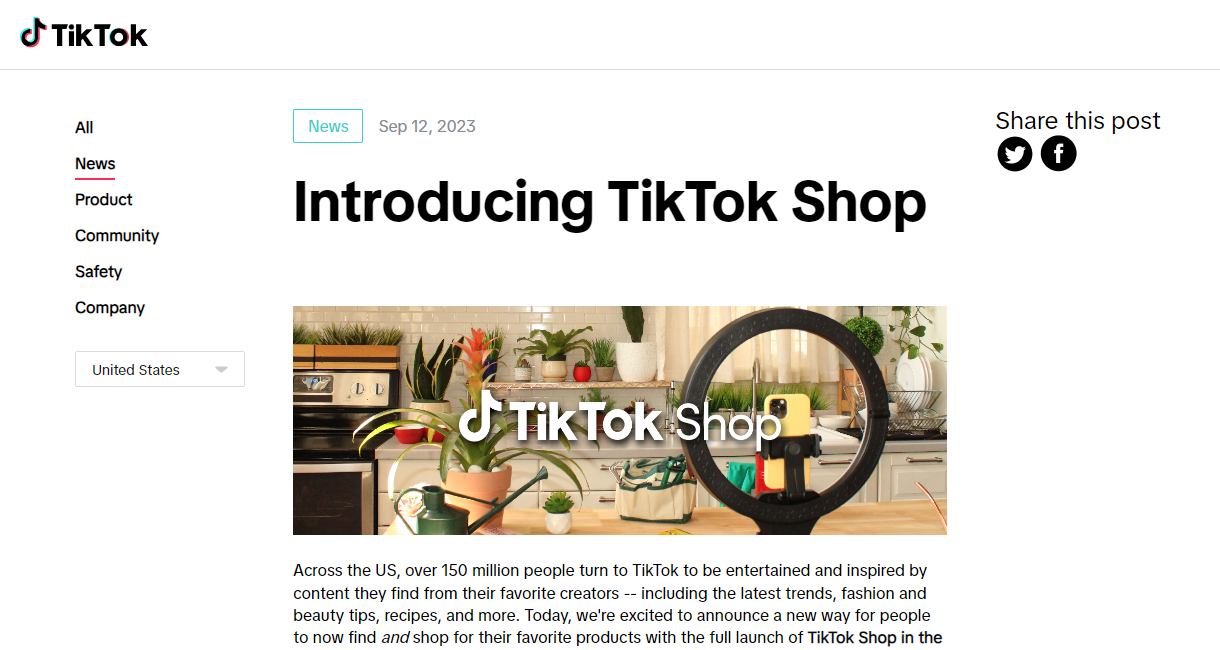 TikTok、米国でECサービスを正式に開始、アプリ上から商品販売可能に
